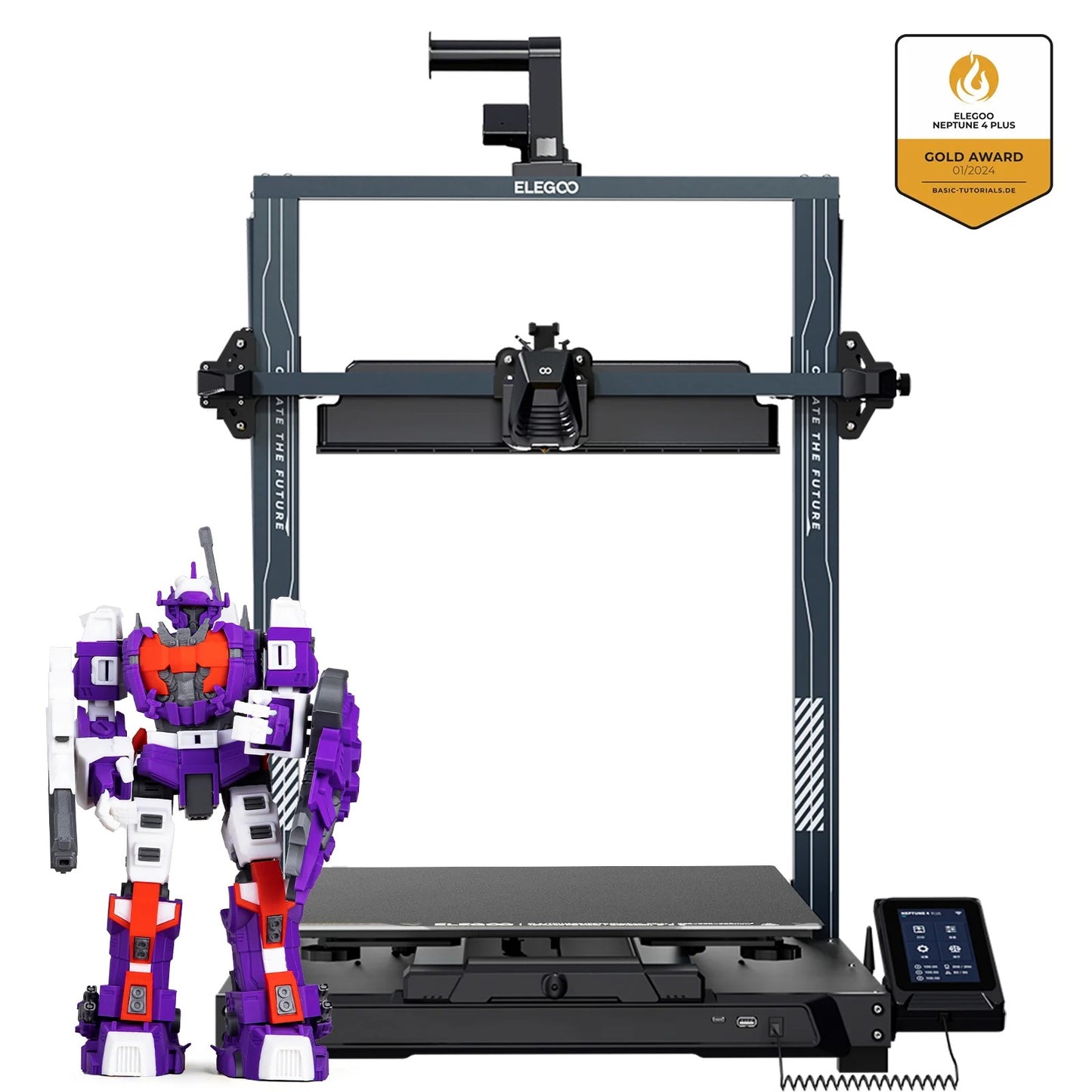 Elegoo Neptune 4 Plus 3D Printer | Large Format High-Speed Direct Drive FDM Printer