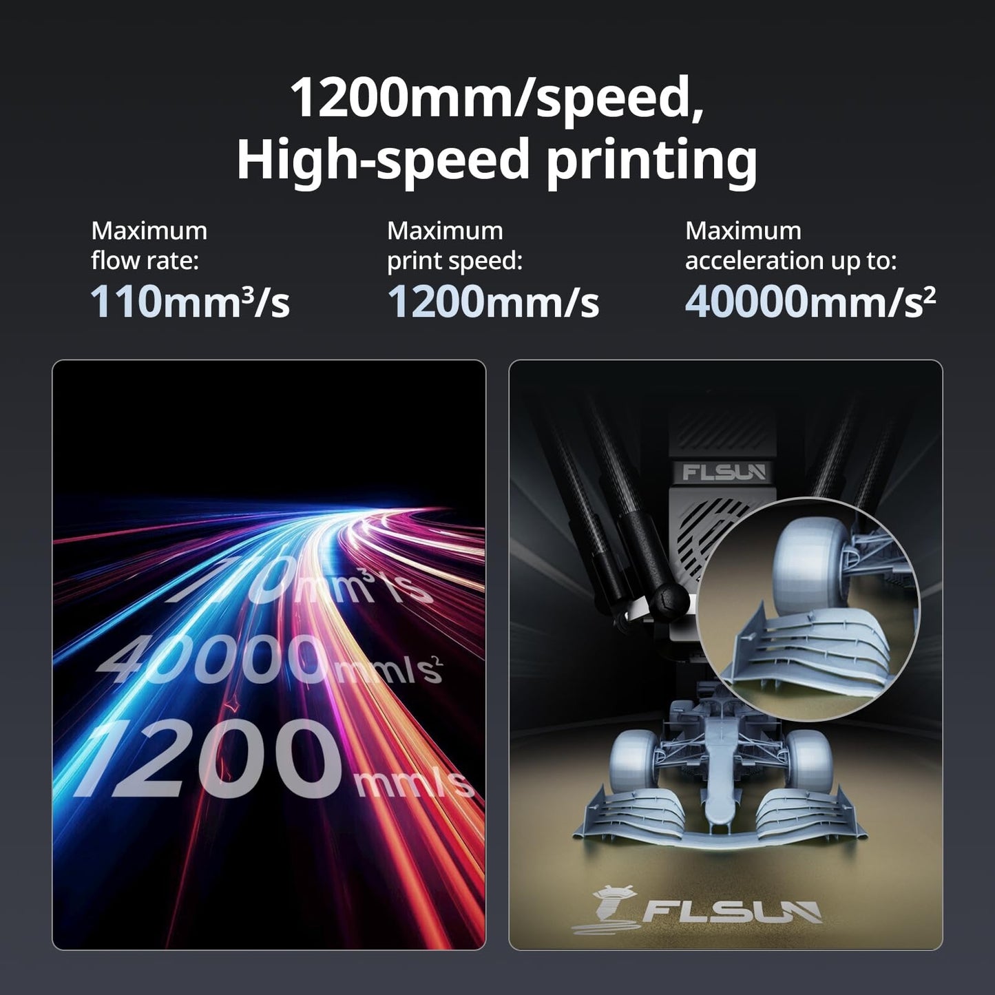FLSUN S1 3D Printer | High-Speed Enclosed Delta Desktop FDM Printer